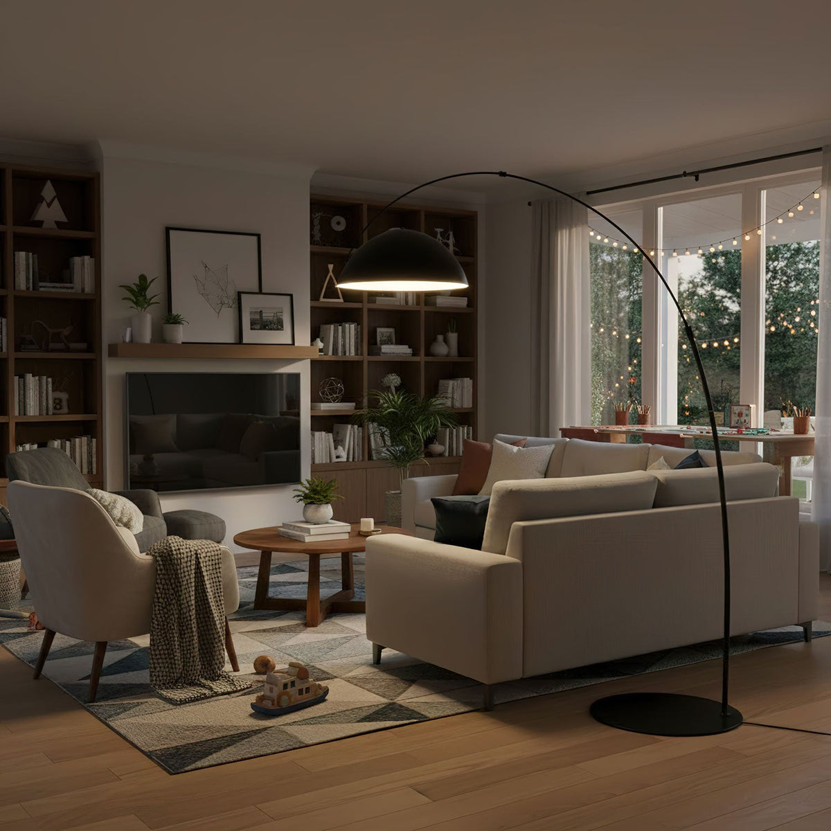 Arc Floor Lamp with Adjustable Shade-Lighting > Floor Lamps-casanuva-casanuva