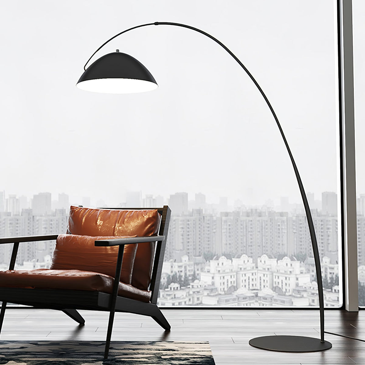 Arc Floor Lamp with Adjustable Shade-Lighting > Floor Lamps-casanuva-casanuva