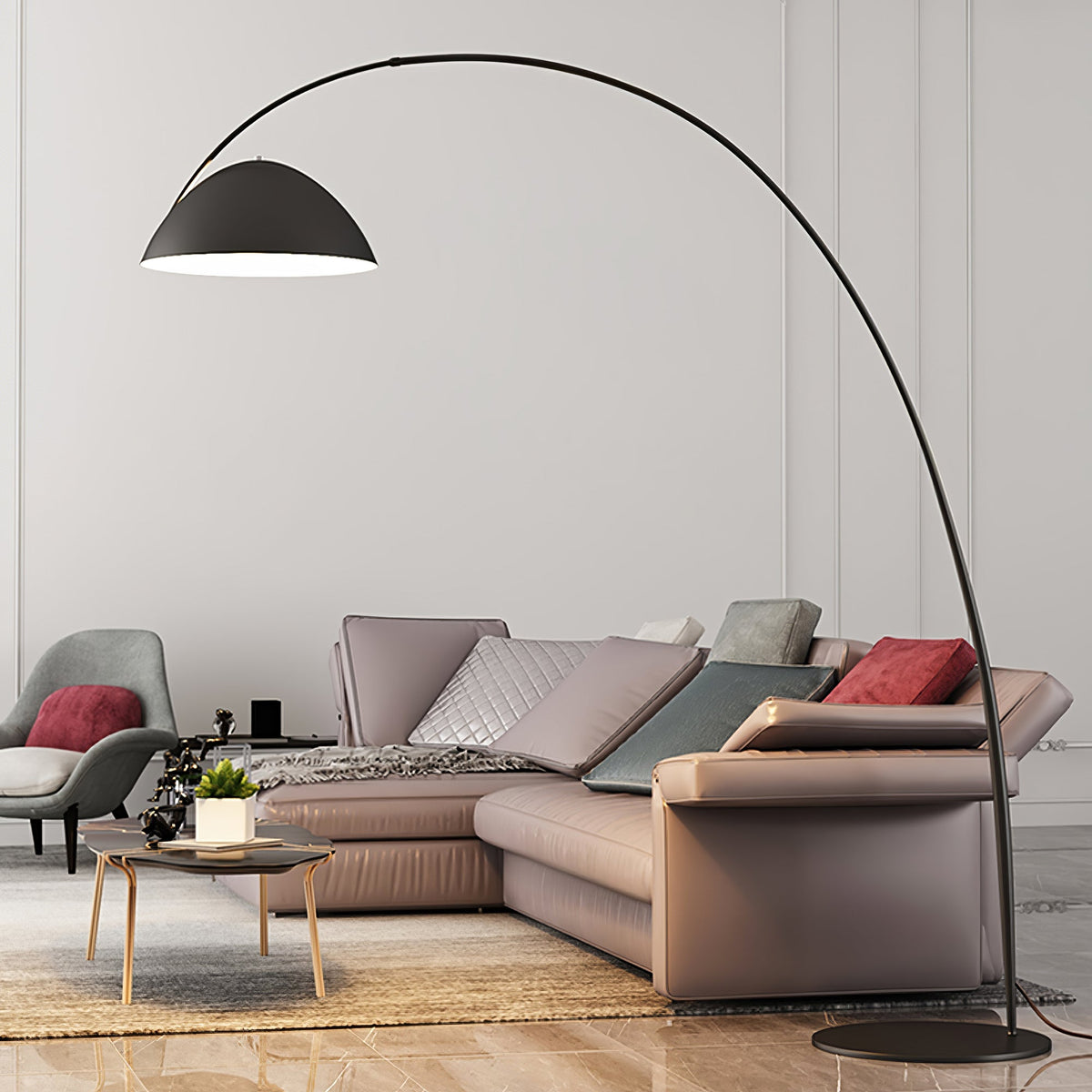 Arc Floor Lamp with Adjustable Shade-Lighting > Floor Lamps-casanuva-casanuva
