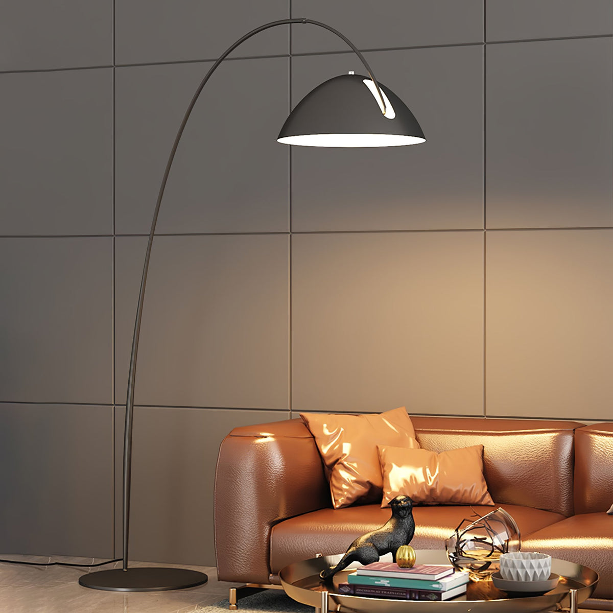 Arc Floor Lamp with Adjustable Shade-Lighting > Floor Lamps-casanuva-casanuva