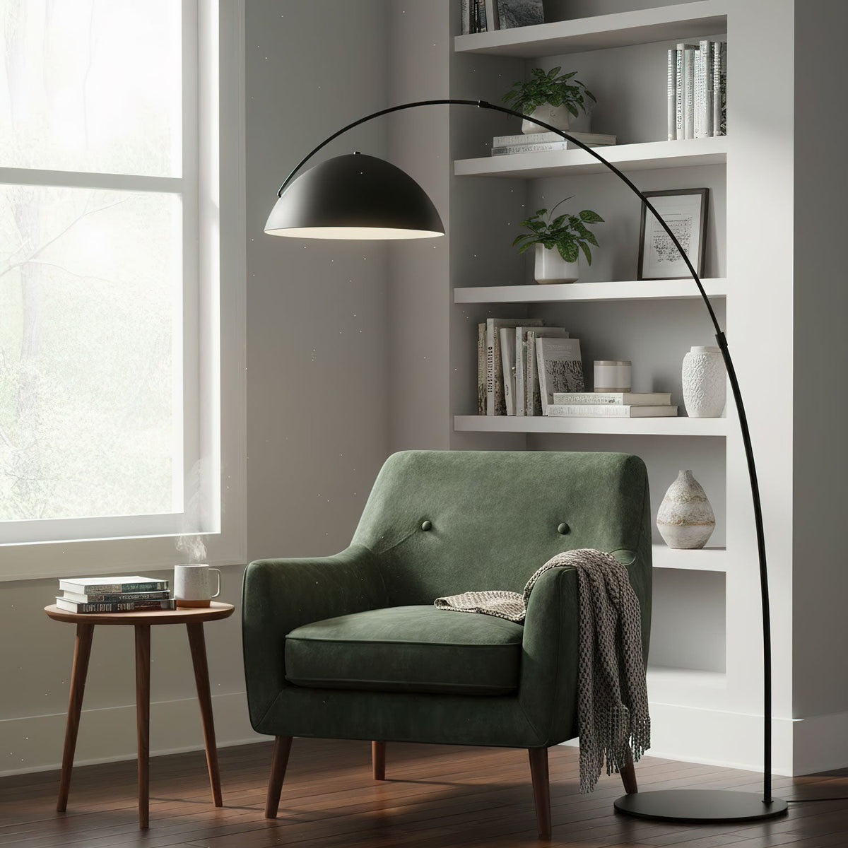 Arc Floor Lamp with Adjustable Shade-Lighting > Floor Lamps-casanuva-casanuva