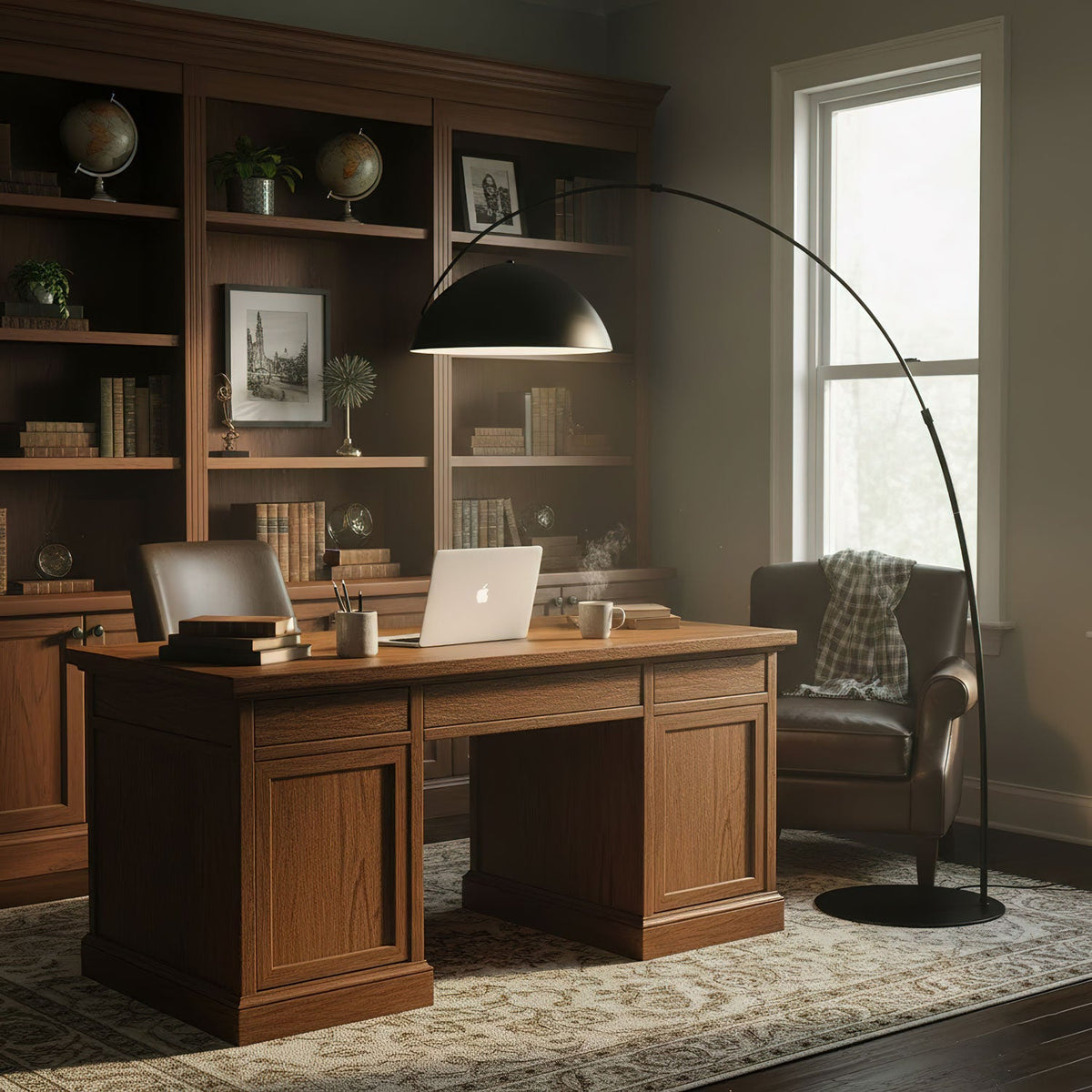 Arc Floor Lamp with Adjustable Shade-Lighting > Floor Lamps-casanuva-casanuva