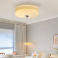 Art Deco Cream Cake Ceiling Light-Lighting > Ceiling Lights-casanuva-Beige+Chrome-32cmx13cm-casanuva