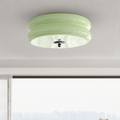 Art Deco Cream Cake Ceiling Light-Lighting > Ceiling Lights-casanuva-Green+Chrome-32cmx13cm-casanuva