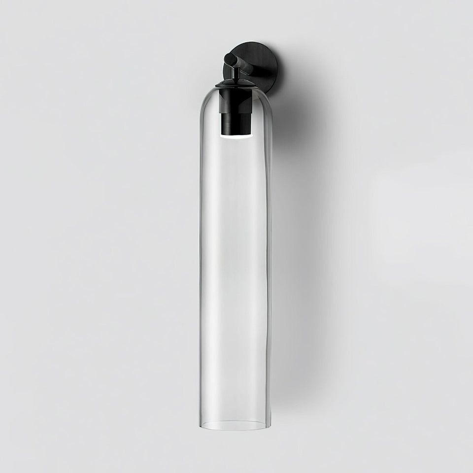 Art Glass Wall Sconce-Lighting > Wall Lights-casanuva-10cmx48cm-Black-Clear-casanuva