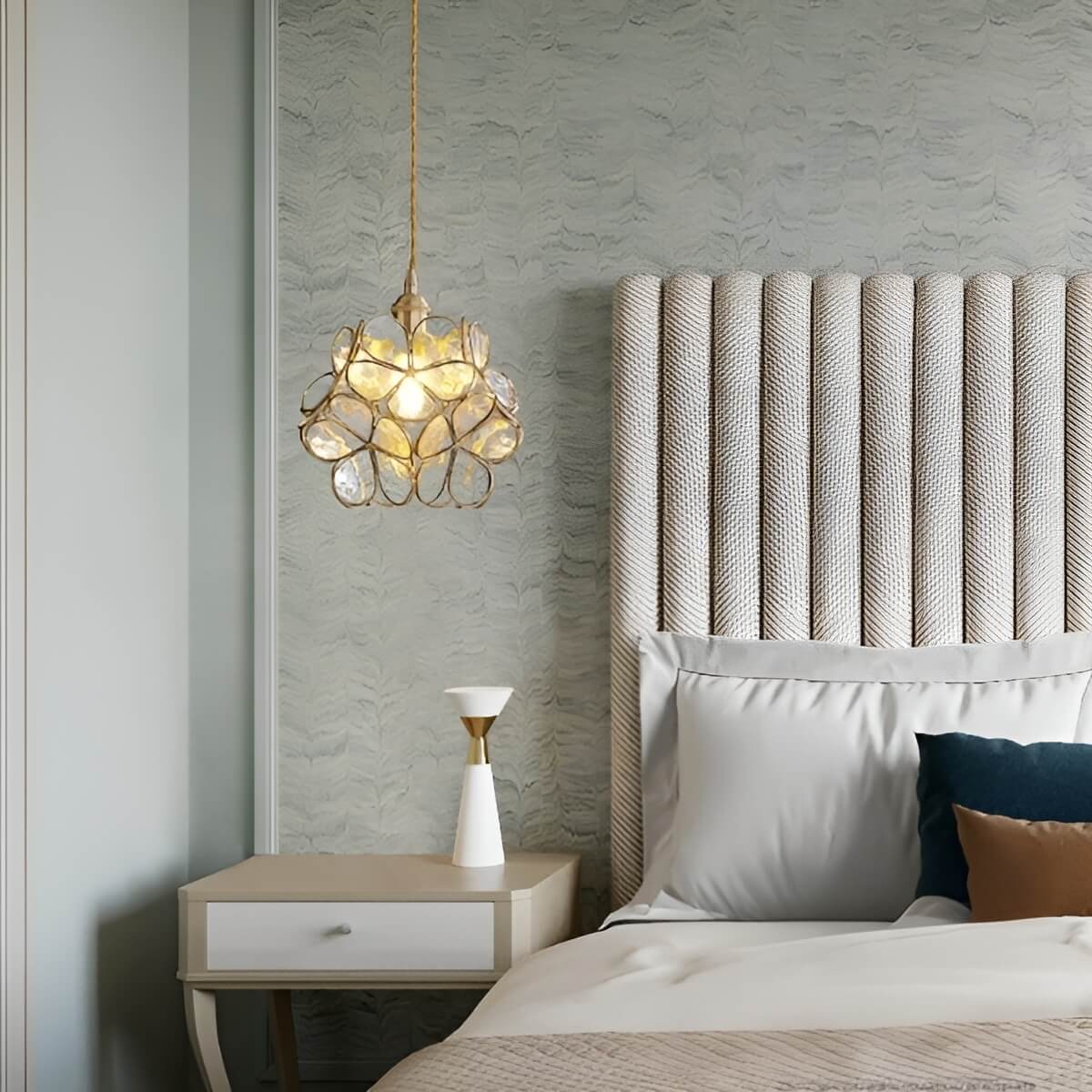 Art Nouveau Glass Pendant Lamp for Bedroom Lighting-Lighting > Chandeliers & Pendant Lights-casanuva-casanuva