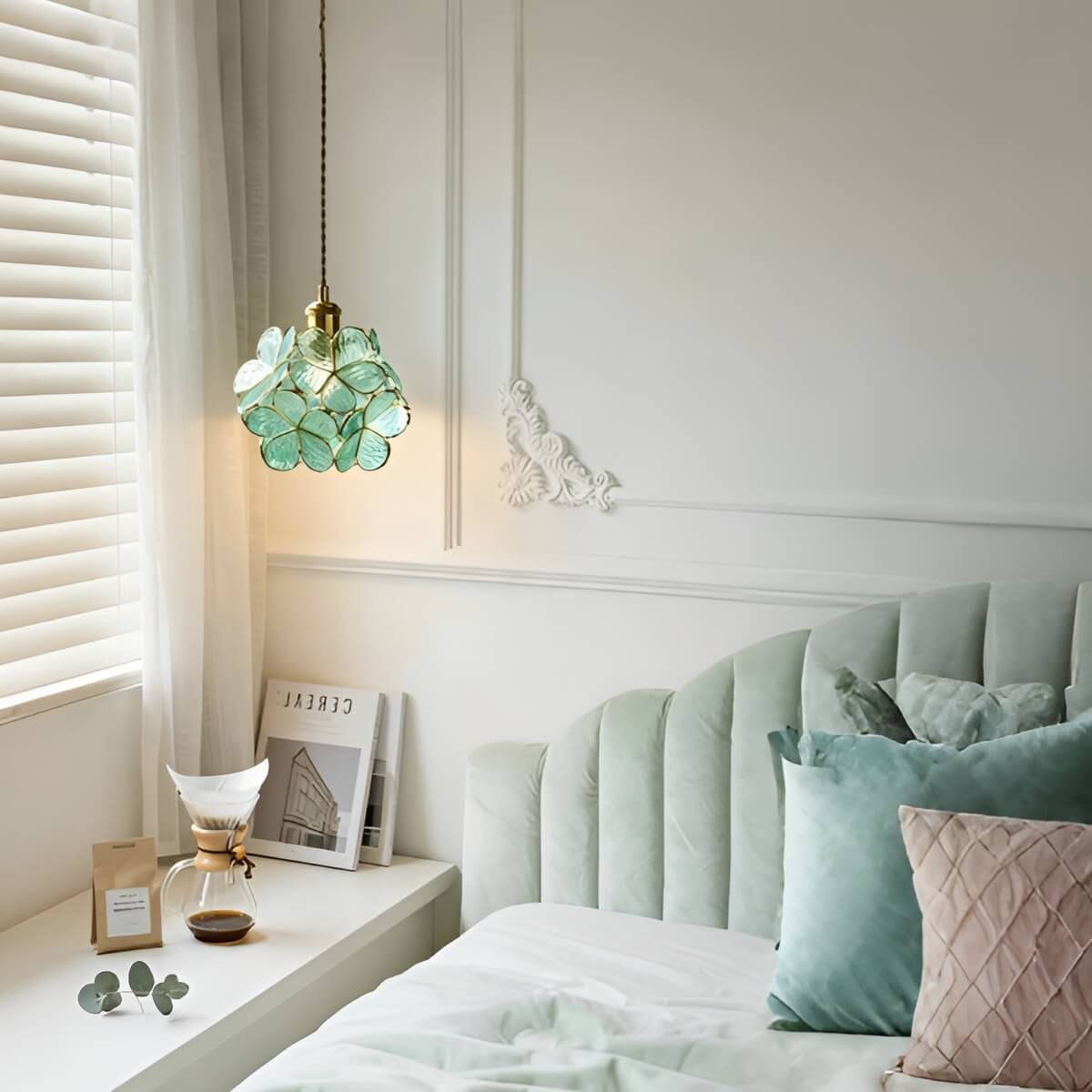 Art Nouveau Glass Pendant Lamp for Bedroom Lighting-Lighting > Chandeliers & Pendant Lights-casanuva-casanuva
