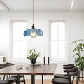 Art Nouveau Lotus Colored Glass Pendant Light-Lighting > Chandeliers & Pendant Lights-casanuva-casanuva