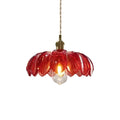 Art Nouveau Lotus Colored Glass Pendant Light-Lighting > Chandeliers & Pendant Lights-casanuva-Red-casanuva