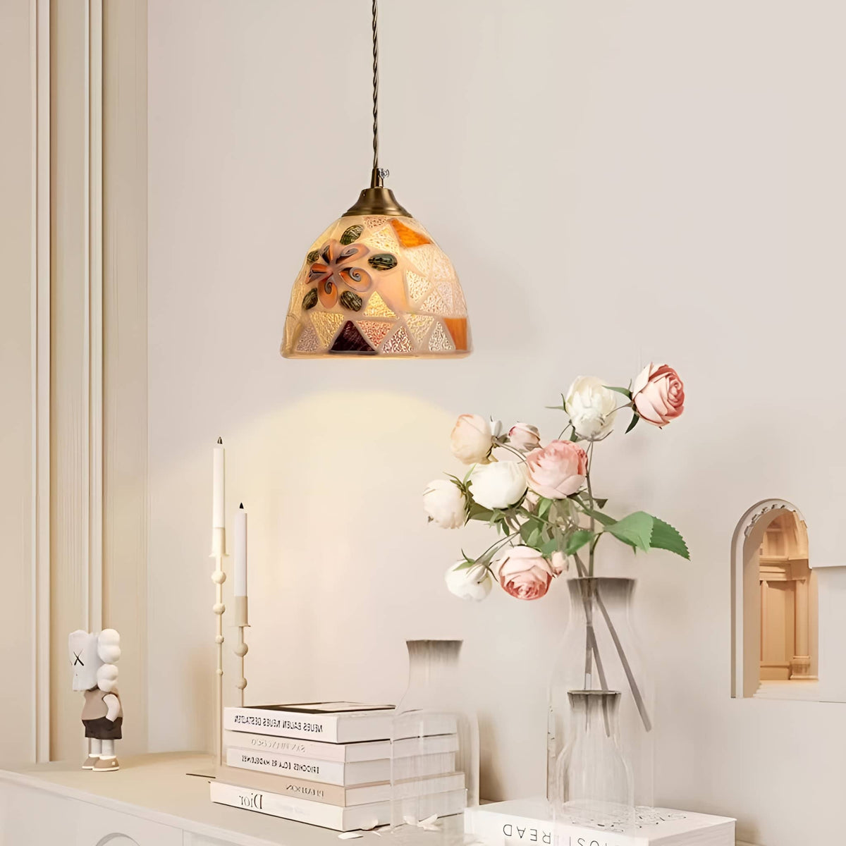 Art Nouveau Stained Glass Pendant Light-Lighting > Chandeliers & Pendant Lights-casanuva-casanuva