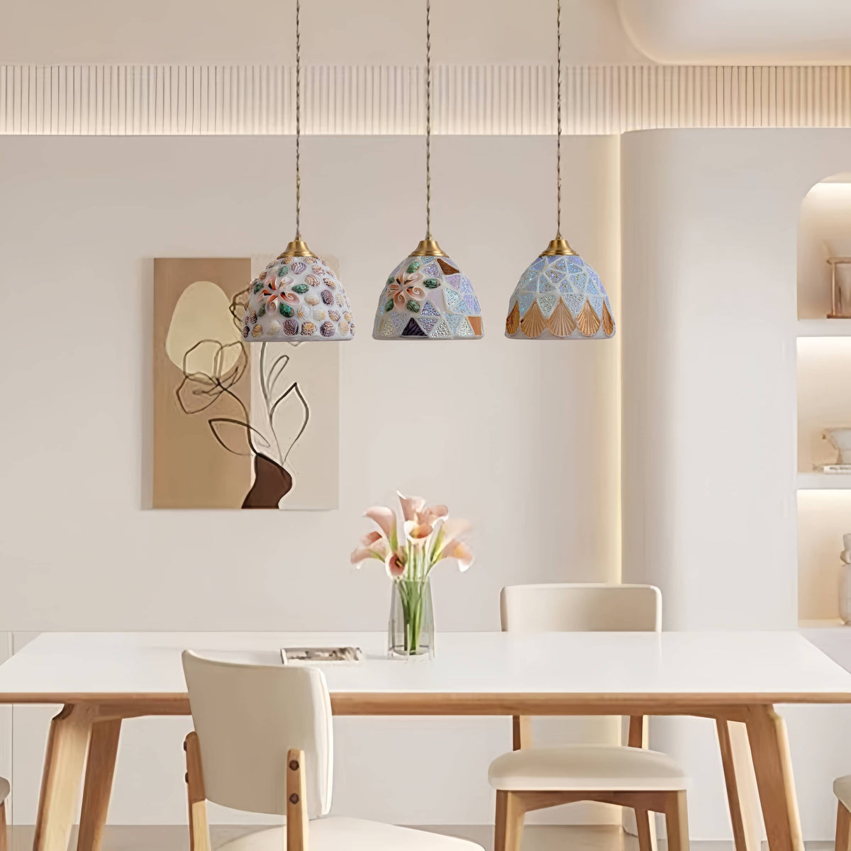 Art Nouveau Stained Glass Pendant Light-Lighting > Chandeliers & Pendant Lights-casanuva-casanuva