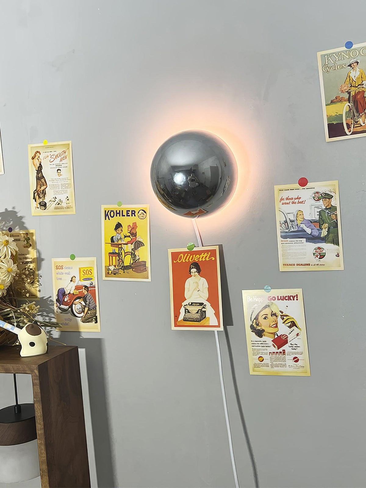 Aurum Sphere Wall Sconce Light-Lighting > Wall Lights-casanuva-casanuva