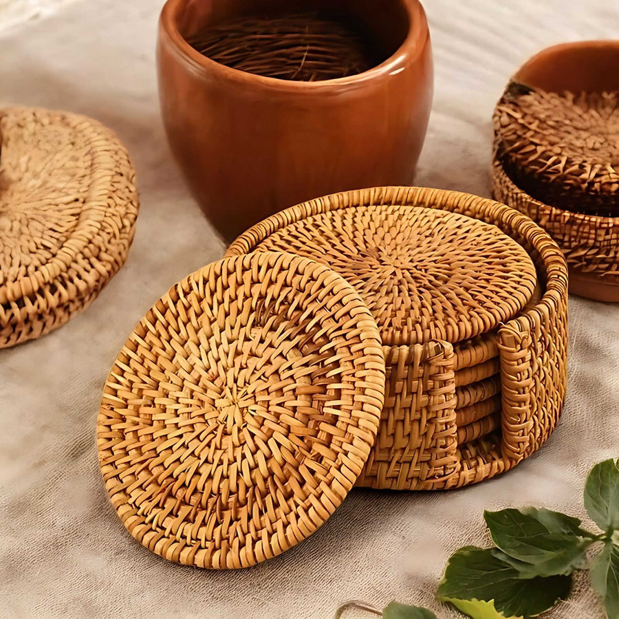 Bamboo Coasters Natural Style for Elegant Table Settings-Kitchen & Dining > Tableware-casanuva-casanuva