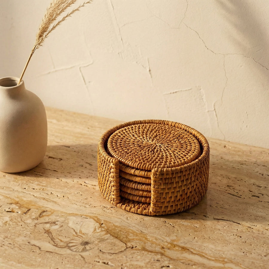 Bamboo Coasters Natural Style for Elegant Table Settings-Kitchen & Dining > Tableware-casanuva-casanuva