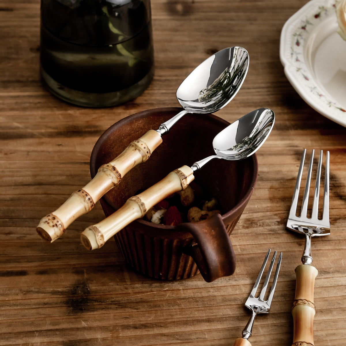 Bamboo Cutlery Set with Natural Accents for Sustainable Dining-Kitchen & Dining > Cutlery-casanuva-casanuva
