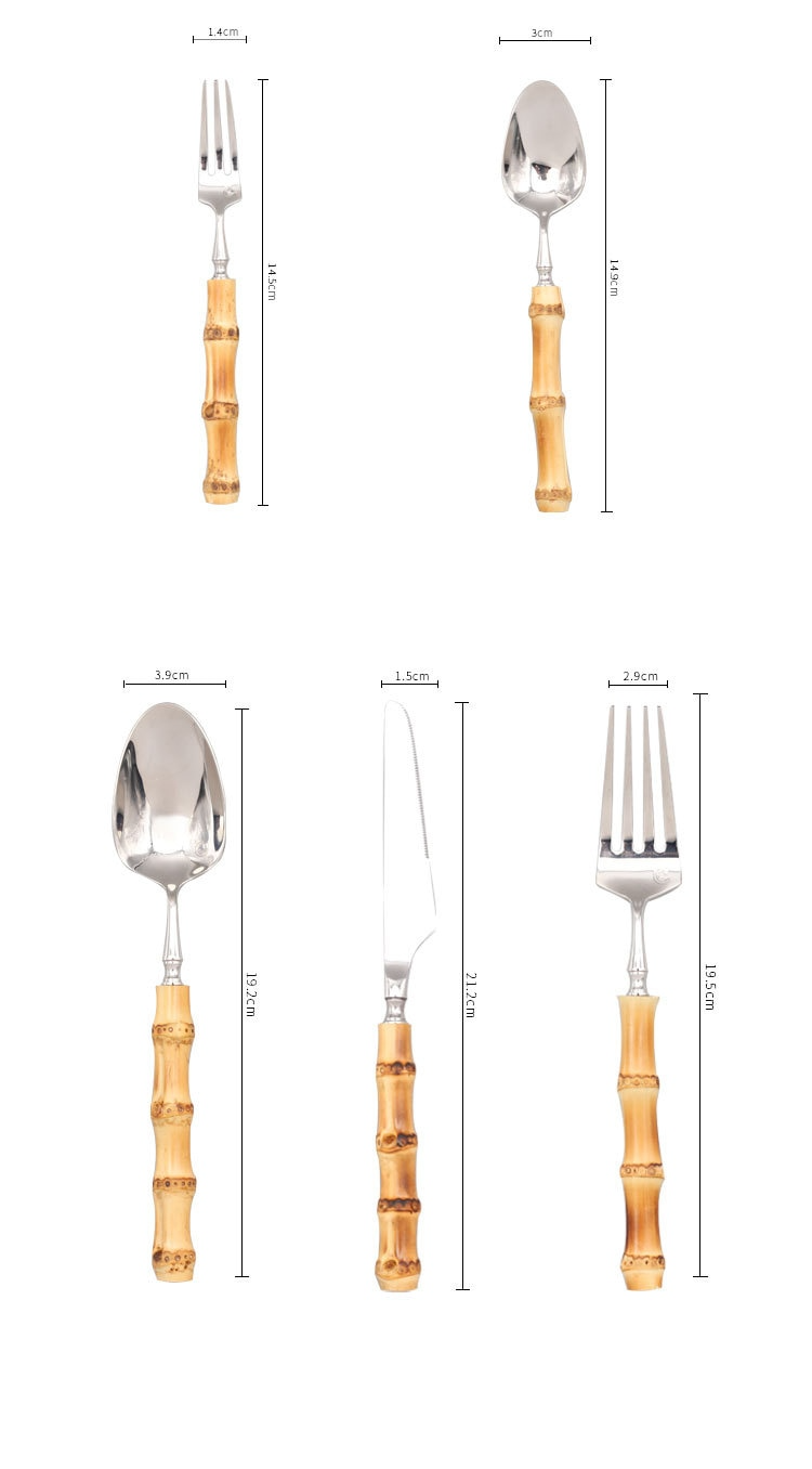 Bamboo Cutlery Set with Natural Accents for Sustainable Dining-Kitchen & Dining > Cutlery-casanuva-casanuva
