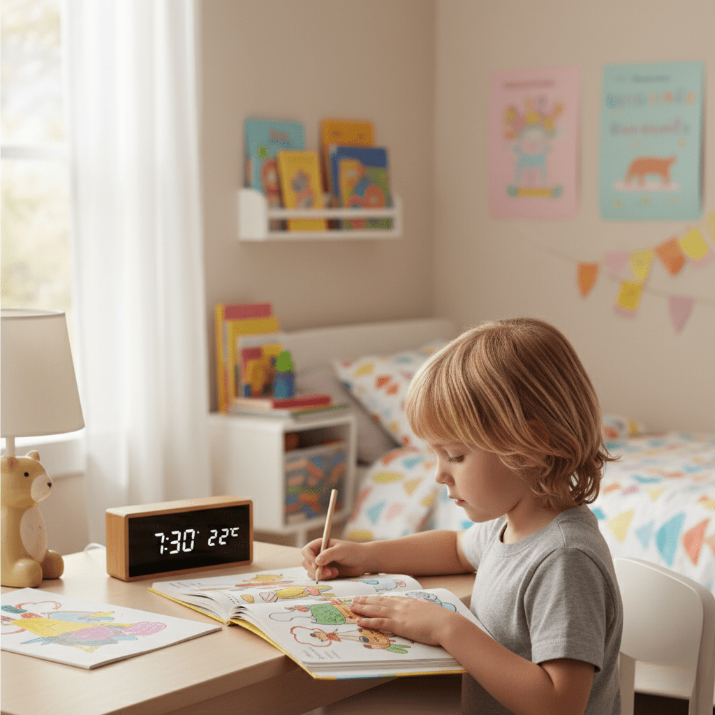 Bamboo LED Alarm Clock with Temperature Display-Home Decor > Clocks-casanuva-casanuva