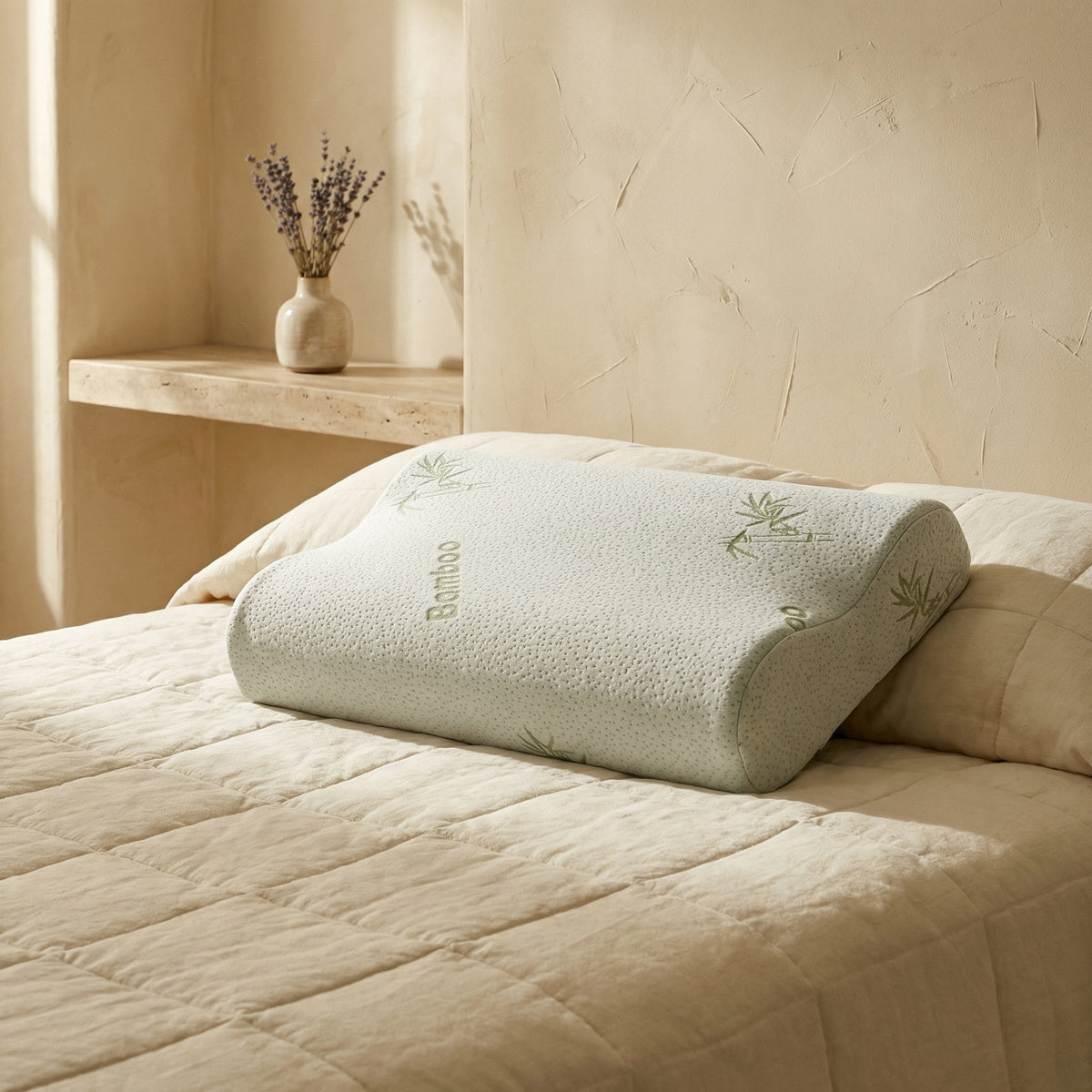 Bamboo Neck Pillow for Ergonomic Support and Comfort-Bedding & Bath > Pillowcases-casanuva-casanuva