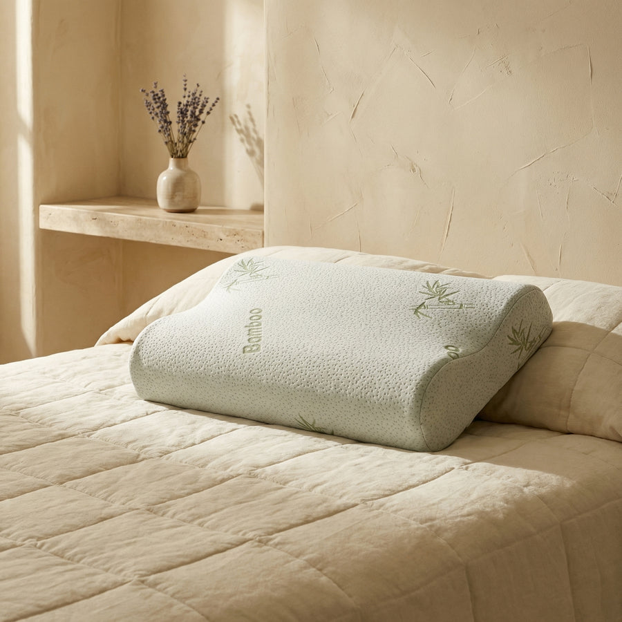 Bamboo Neck Pillow for Ergonomic Support and Comfort-Bedding & Bath > Pillowcases-casanuva-casanuva