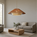 Bamboo Pendant Light Wide Conical Shade-Lighting > Pendant Lights-casanuva-casanuva