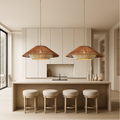 Bamboo Pendant Light Wide Conical Shade-Lighting > Pendant Lights-casanuva-casanuva