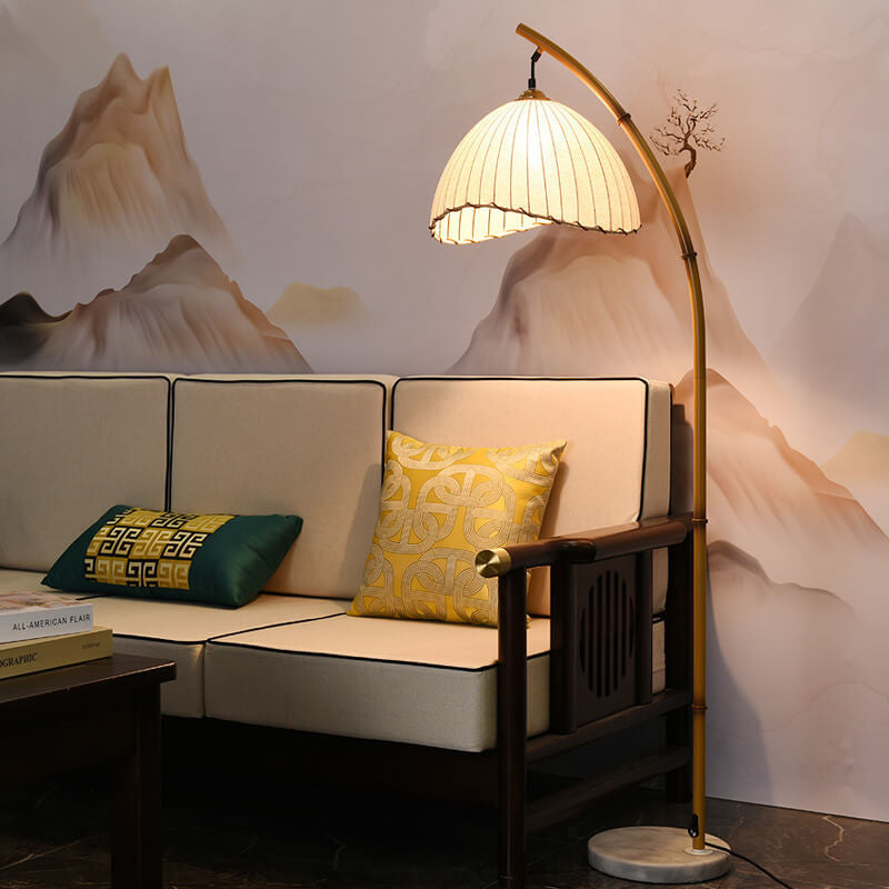 Bamboo Pole Floor Lamp 1-Light Retro Zen Design-Lighting > Floor Lamps-casanuva-casanuva