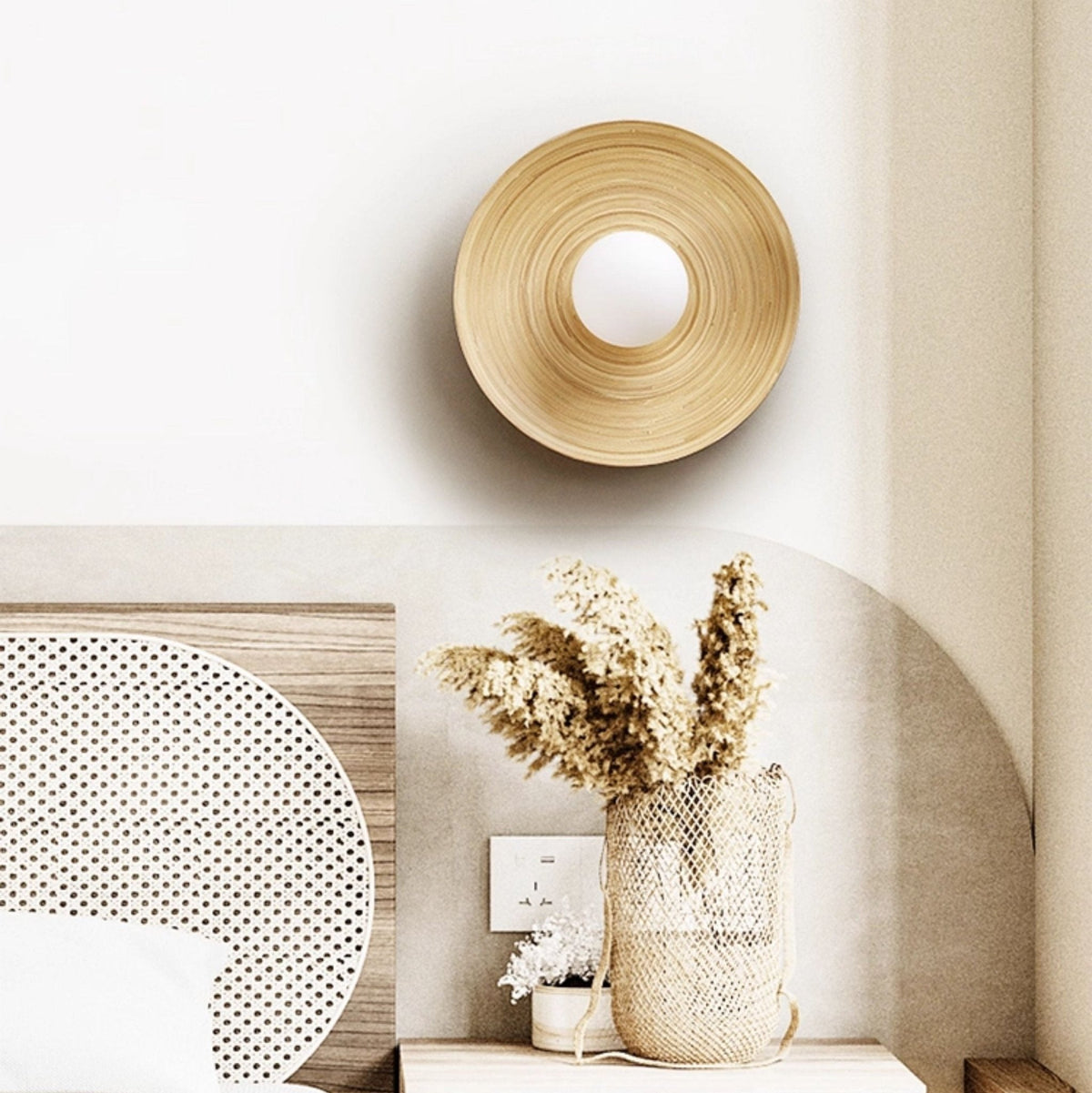 Bamboo Wall Sconce Natural Wood Light Fixture-Lighting > Wall Lights-casanuva-casanuva