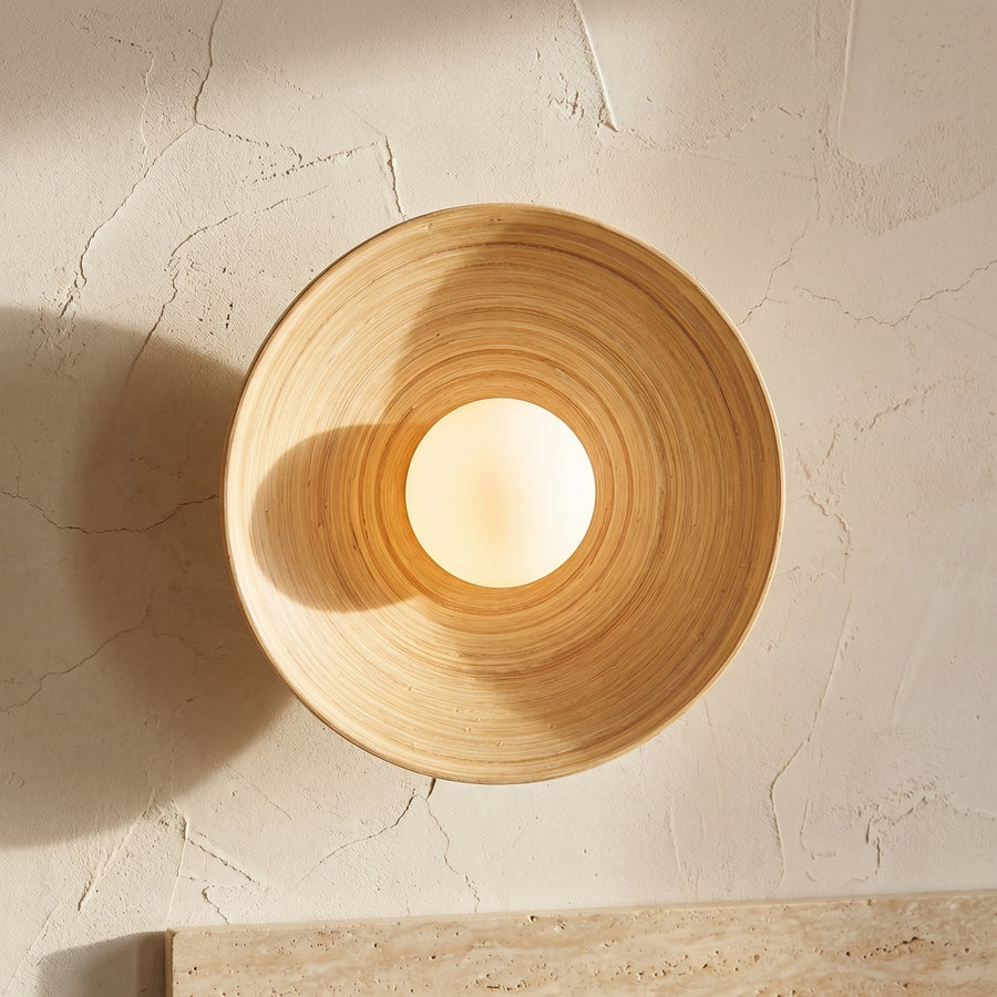 Bamboo Wall Sconce Natural Wood Light Fixture-Lighting > Wall Lights-casanuva-casanuva