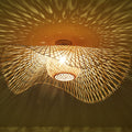 Bamboo Weaving Japanese Flush Mount Light 1-Light Fixture-Lighting > Ceiling Lights-casanuva-29.53''-220V-240V-casanuva