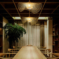 Bamboo Weaving Japanese Flush Mount Light 1-Light Fixture-Lighting > Ceiling Lights-casanuva-casanuva