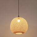 Bamboo Weaving Round Beige Pendant Light 1-Light Japanese Design-Lighting > Pendant Lights-casanuva-11.81''-100V-120V-casanuva