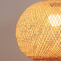 Bamboo Weaving Round Beige Pendant Light 1-Light Japanese Design-Lighting > Pendant Lights-casanuva-casanuva