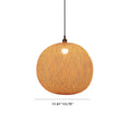 Bamboo Weaving Round Beige Pendant Light 1-Light Japanese Design-Lighting > Pendant Lights-casanuva-casanuva