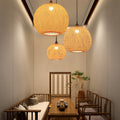 Bamboo Weaving Round Beige Pendant Light 1-Light Japanese Design-Lighting > Pendant Lights-casanuva-15.75''-220V-240V-casanuva