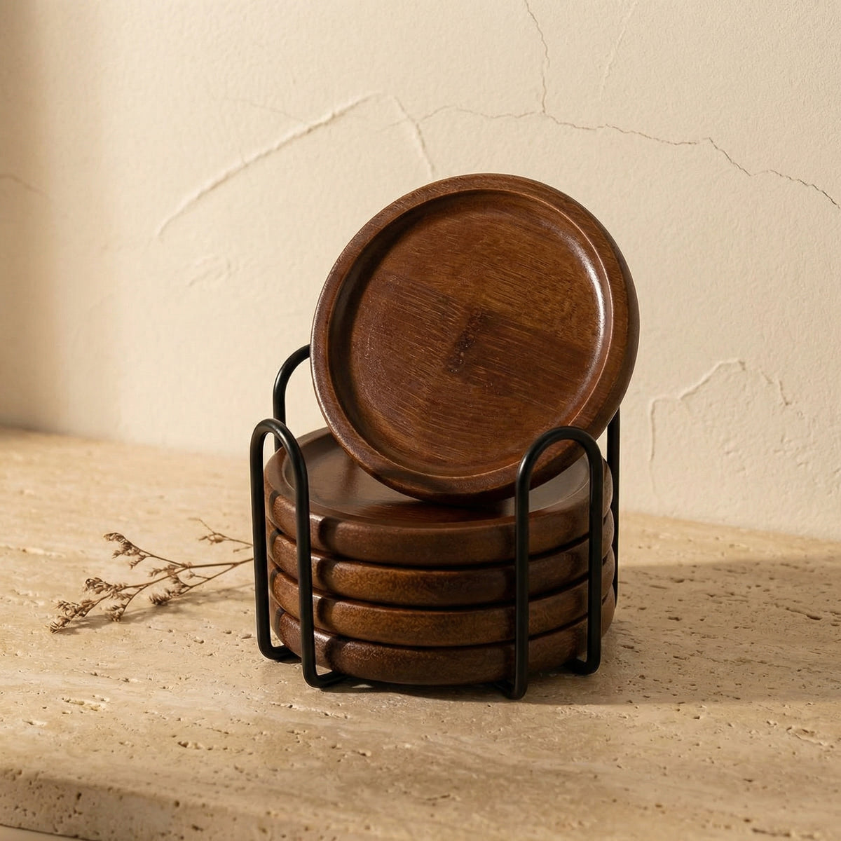Bamboo Wood Heat-Resistant Coasters Set-Kitchen & Dining > Coasters-casanuva-casanuva