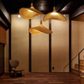 Bamboo Woven Pendant Light with Straw Hat Design-Lighting > Pendant Lights-casanuva-casanuva