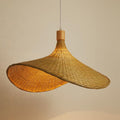 Bamboo Woven Pendant Light with Straw Hat Design-Lighting > Pendant Lights-casanuva-Large-220V-240V-White Wire-casanuva