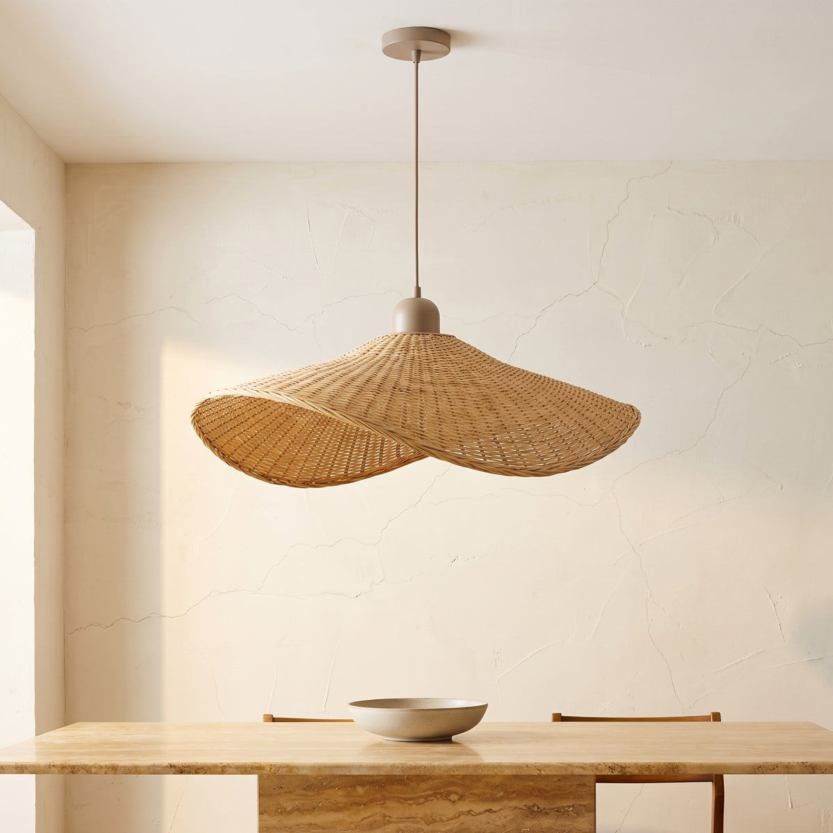 Bamboo Woven Pendant Light with Straw Hat Design-Lighting > Pendant Lights-casanuva-casanuva