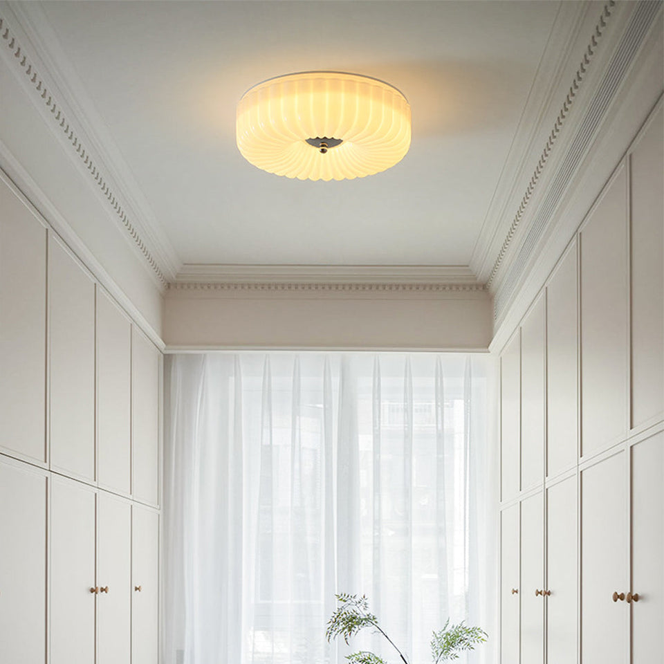 Bauhaus Cream Glass Ceiling Light Vintage Design-Lighting > Ceiling Lights-casanuva-Beige-D30*H10cm-Three-color Changing-casanuva