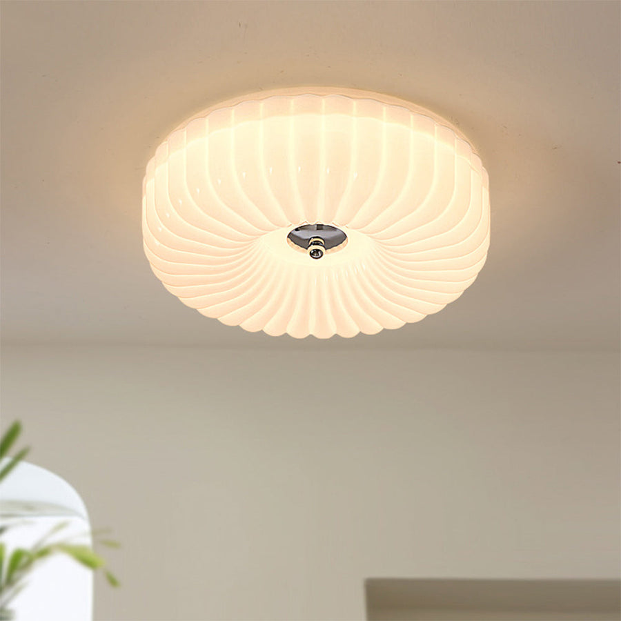 Bauhaus Cream Glass Ceiling Light Vintage Design-Lighting > Ceiling Lights-casanuva-White-D30*H10cm-Three-color Changing-casanuva