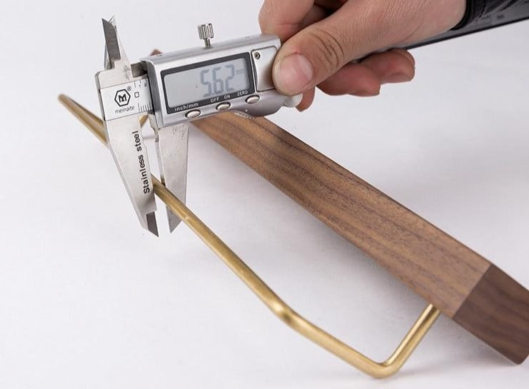 Beech Wood Towel Rack with Brass Accents-Bedding & Bath > Bathroom Accessories-casanuva-casanuva