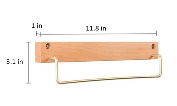 Beech Wood Towel Rack with Brass Accents-Bedding & Bath > Bathroom Accessories-casanuva-casanuva