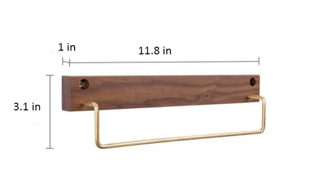 Beech Wood Towel Rack with Brass Accents-Bedding & Bath > Bathroom Accessories-casanuva-casanuva