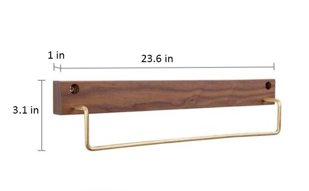 Beech Wood Towel Rack with Brass Accents-Bedding & Bath > Bathroom Accessories-casanuva-casanuva