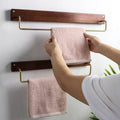 Beech Wood Towel Rack with Brass Accents-Bedding & Bath > Bathroom Accessories-casanuva-casanuva