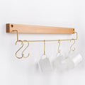 Beech Wood Towel Rack with Brass Accents-Bedding & Bath > Bathroom Accessories-casanuva-Beech Walnut Large-casanuva