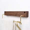 Beech Wood Towel Rack with Brass Accents-Bedding & Bath > Bathroom Accessories-casanuva-Black Walnut Small-casanuva