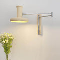 Beige Swing Arm Wall Sconce Lamp 1-Light Nordic Minimalist Design-Lighting > Wall Lights-casanuva-100V-120V-Hardwired-casanuva