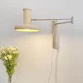 Beige Swing Arm Wall Sconce Lamp 1-Light Nordic Minimalist Design-Lighting > Wall Lights-casanuva-100V-120V-Plug - in-casanuva
