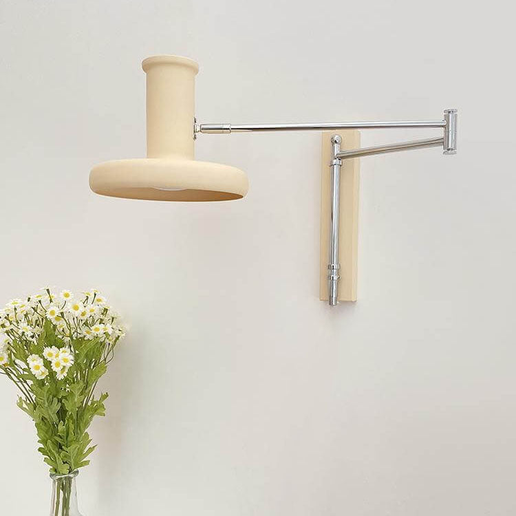 Beige Swing Arm Wall Sconce Lamp 1-Light Nordic Minimalist Design-Lighting > Wall Lights-casanuva-220V-240V-Hardwired-casanuva